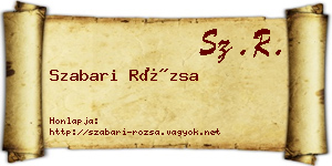 Szabari Rózsa névjegykártya